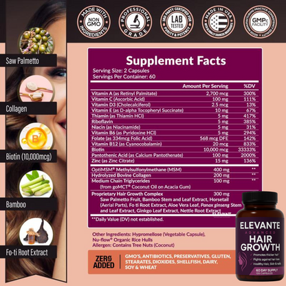 Elevante™ - Vitaminas Capilares Premium